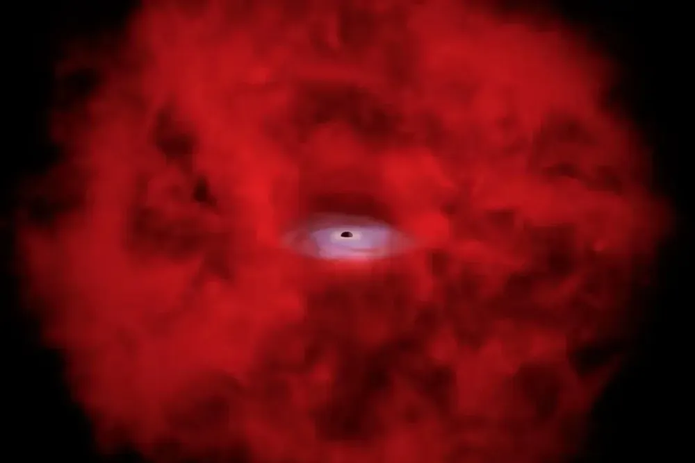 puntos rojos. telescopio Webb