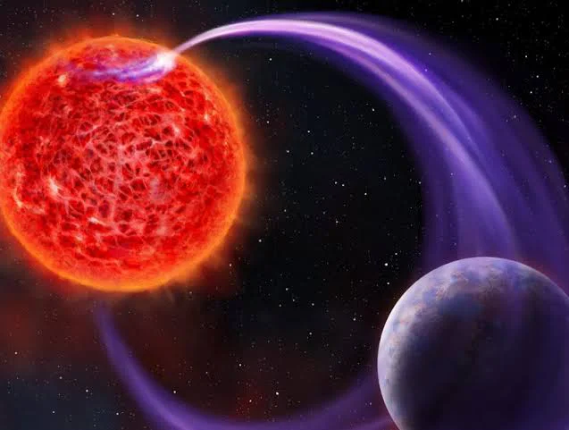 Representación señal de radio del exoplaneta